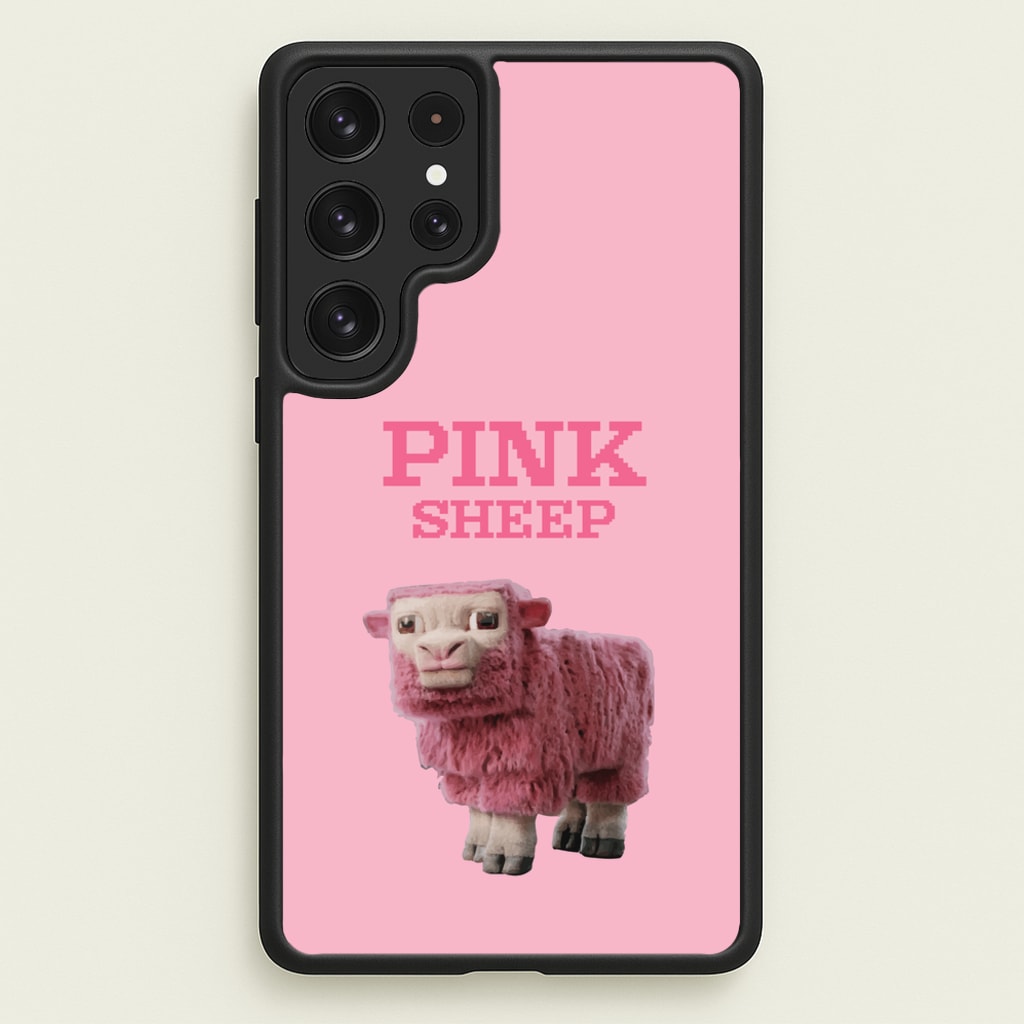 Pink Sheep - Minecraft Phone Case for Galaxy S22 Ultra