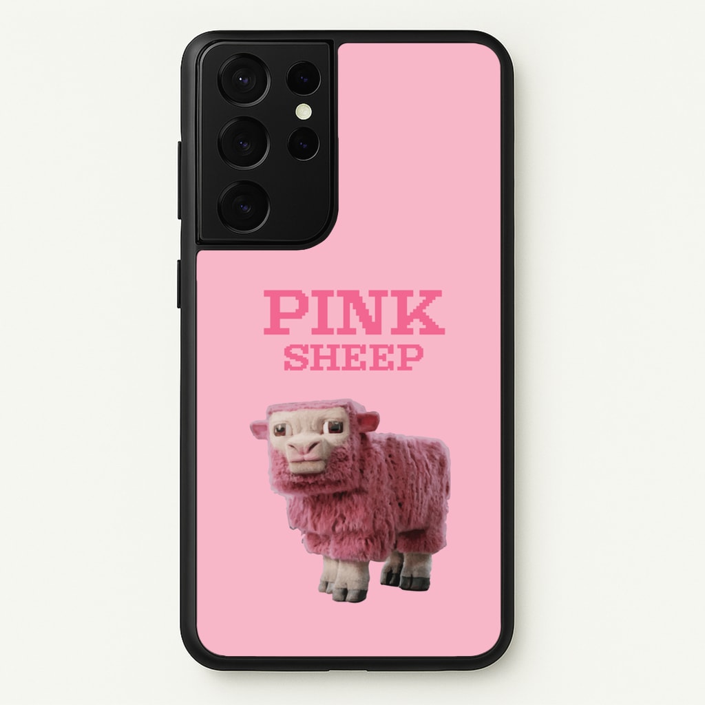 Pink Sheep - Minecraft Phone Case for Galaxy S21 Ultra