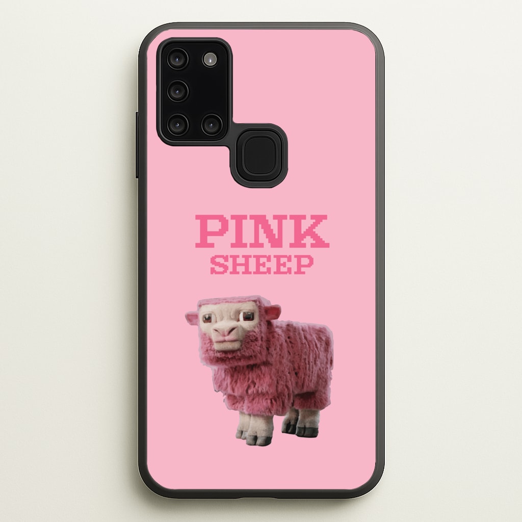 Pink Sheep - Minecraft Phone Case for Galaxy A21s