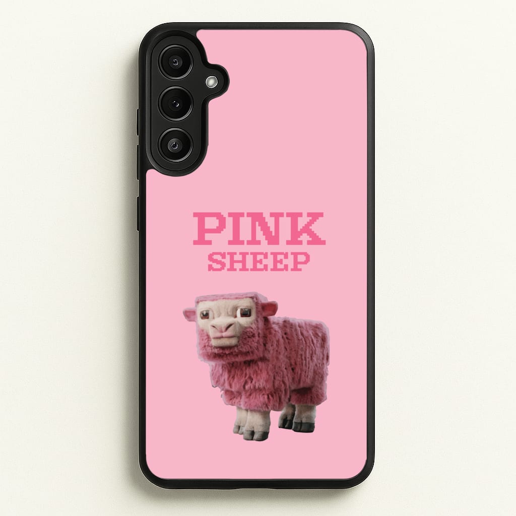 Pink Sheep - Minecraft Phone Case for Galaxy A34
