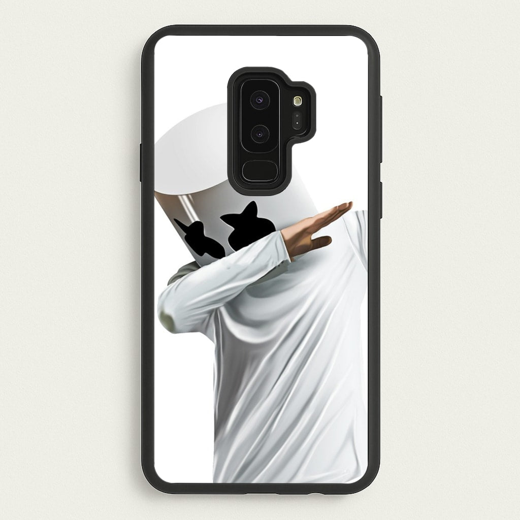 White Helmet DJ Dab - Marshmello Phone Case for Galaxy S9 Plus