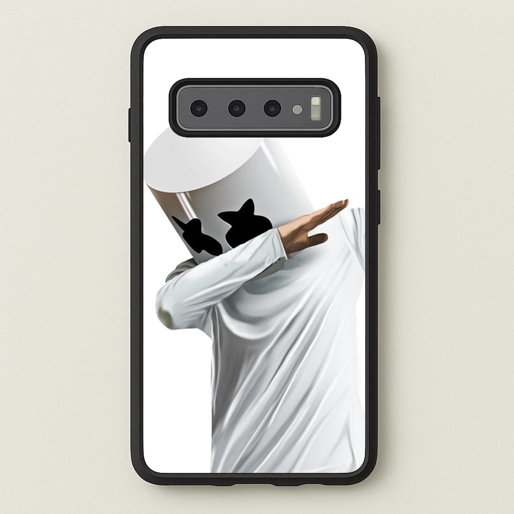 White Helmet DJ Dab - Marshmello Phone Case for Galaxy S10 Plus