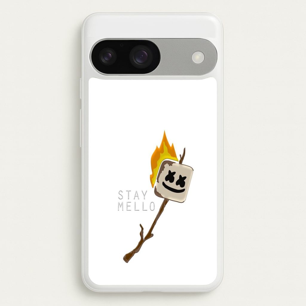 Stay Mello White Helmet DJw - White Helmet DJ - Marshmello Phone Case for Google Pixel 9 / 9 Pro