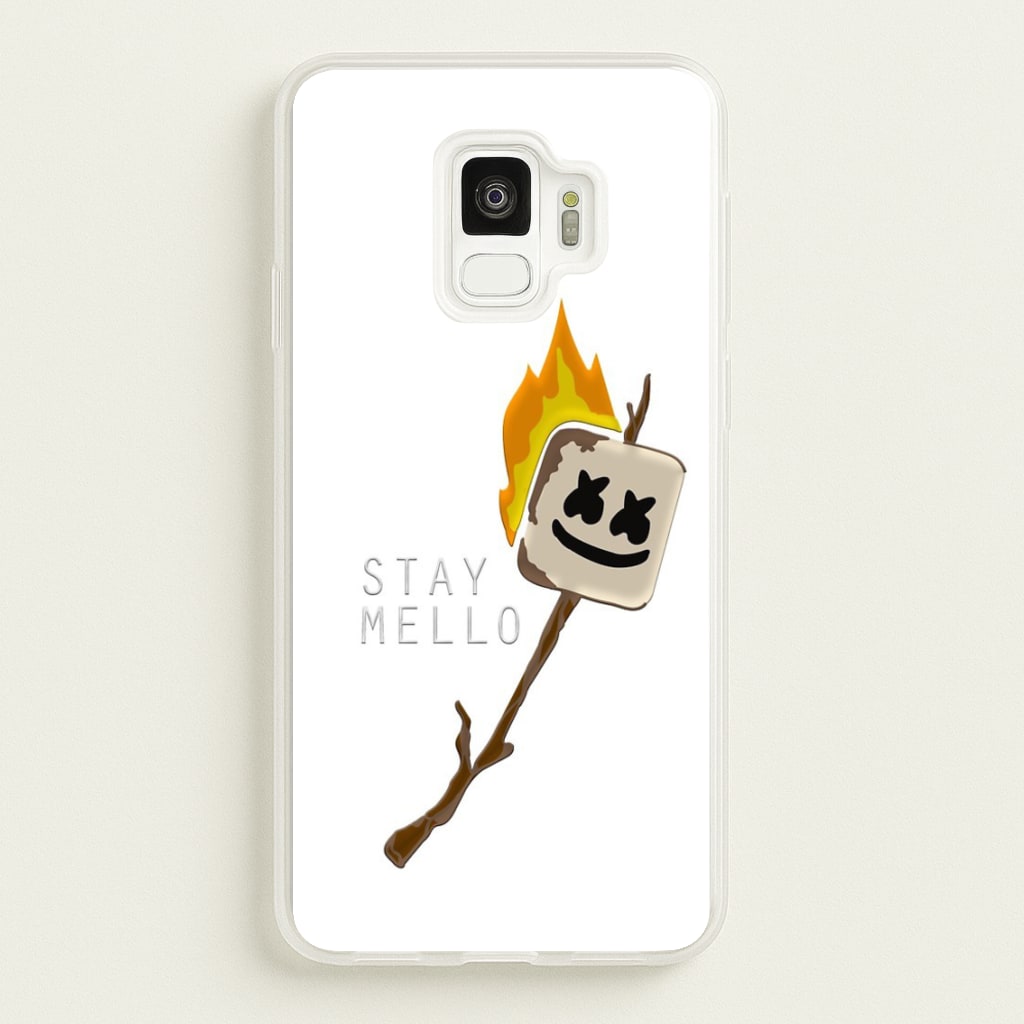 Stay Mello White Helmet DJw - White Helmet DJ - Marshmello Phone Case for Galaxy S9