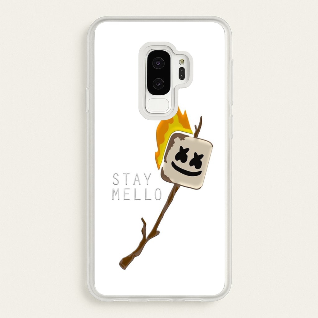 Stay Mello White Helmet DJw - White Helmet DJ - Marshmello Phone Case for Galaxy S9 Plus