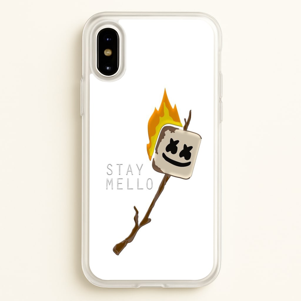 Stay Mello White Helmet DJw - White Helmet DJ - Marshmello Phone Case for iPhone X / XS