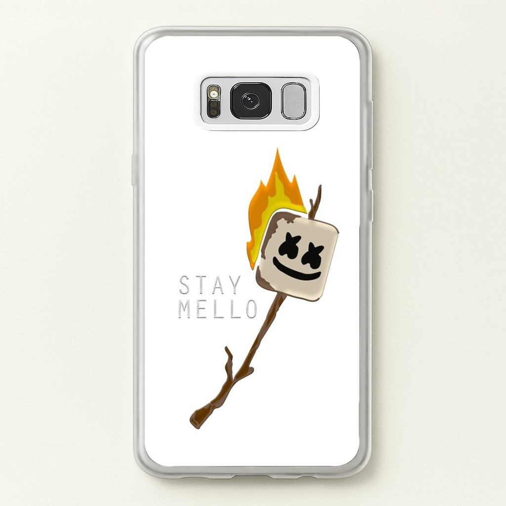 Stay Mello White Helmet DJw - White Helmet DJ - Marshmello Phone Case for Galaxy S8