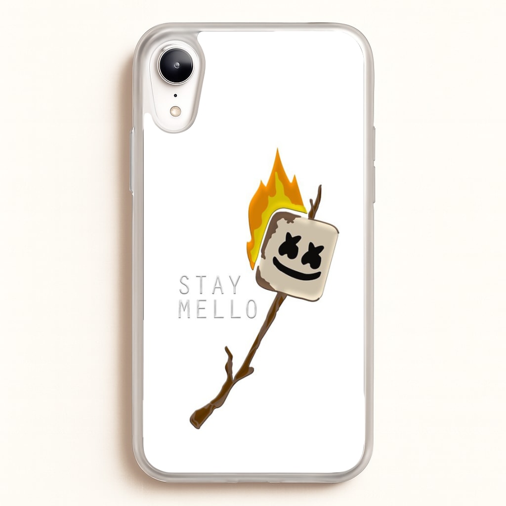 Stay Mello White Helmet DJw - White Helmet DJ - Marshmello Phone Case for iPhone XR