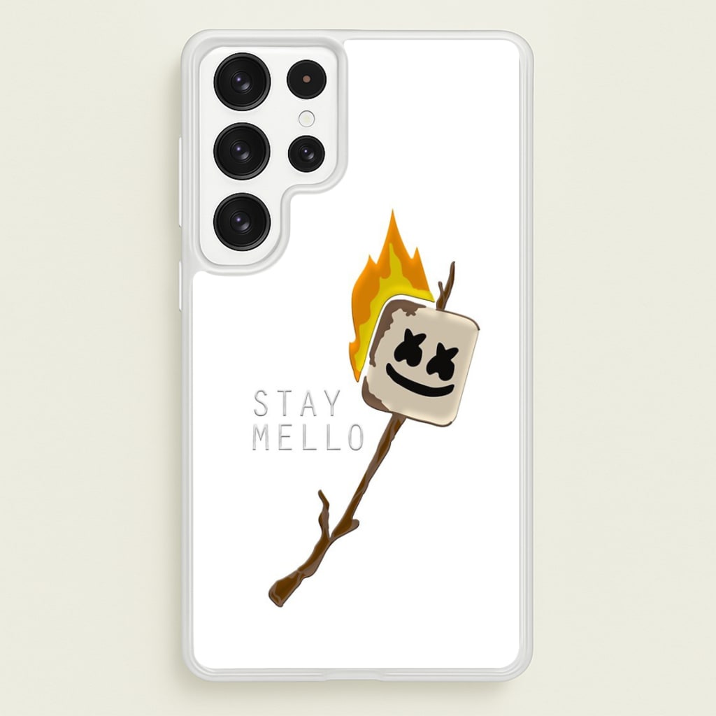 Stay Mello White Helmet DJw - White Helmet DJ - Marshmello Phone Case for Galaxy S23 Ultra