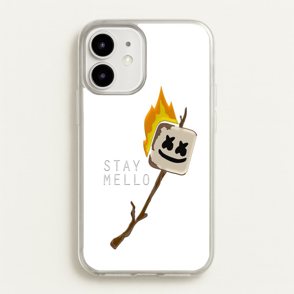 Stay Mello White Helmet DJw - White Helmet DJ - Marshmello Phone Case for iPhone 12 Mini