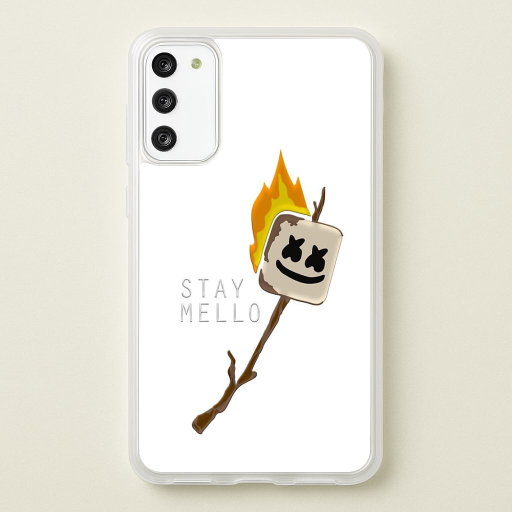 Stay Mello White Helmet DJw - White Helmet DJ - Marshmello Phone Case for Galaxy S20