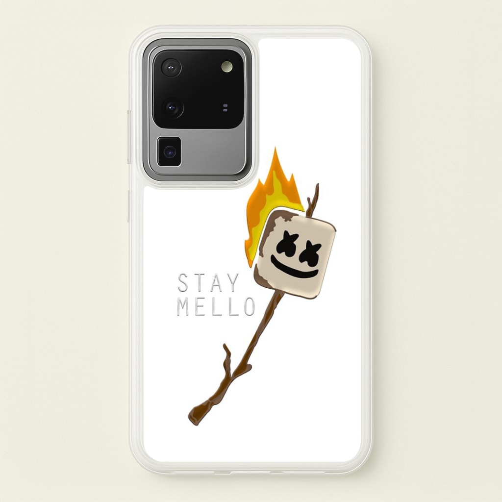 Stay Mello White Helmet DJw - White Helmet DJ - Marshmello Phone Case for Galaxy S20 Ultra
