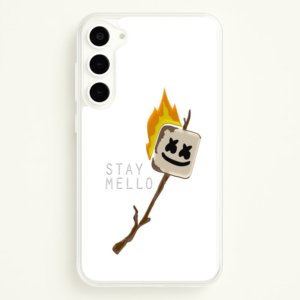 Stay Mello White Helmet DJw - White Helmet DJ - Marshmello Phone Case for Galaxy S23 Plus