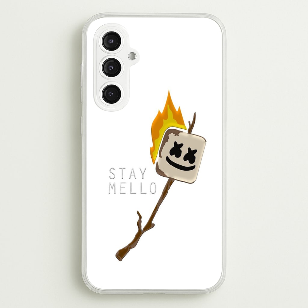 Stay Mello White Helmet DJw - White Helmet DJ - Marshmello Phone Case for Galaxy S23FE