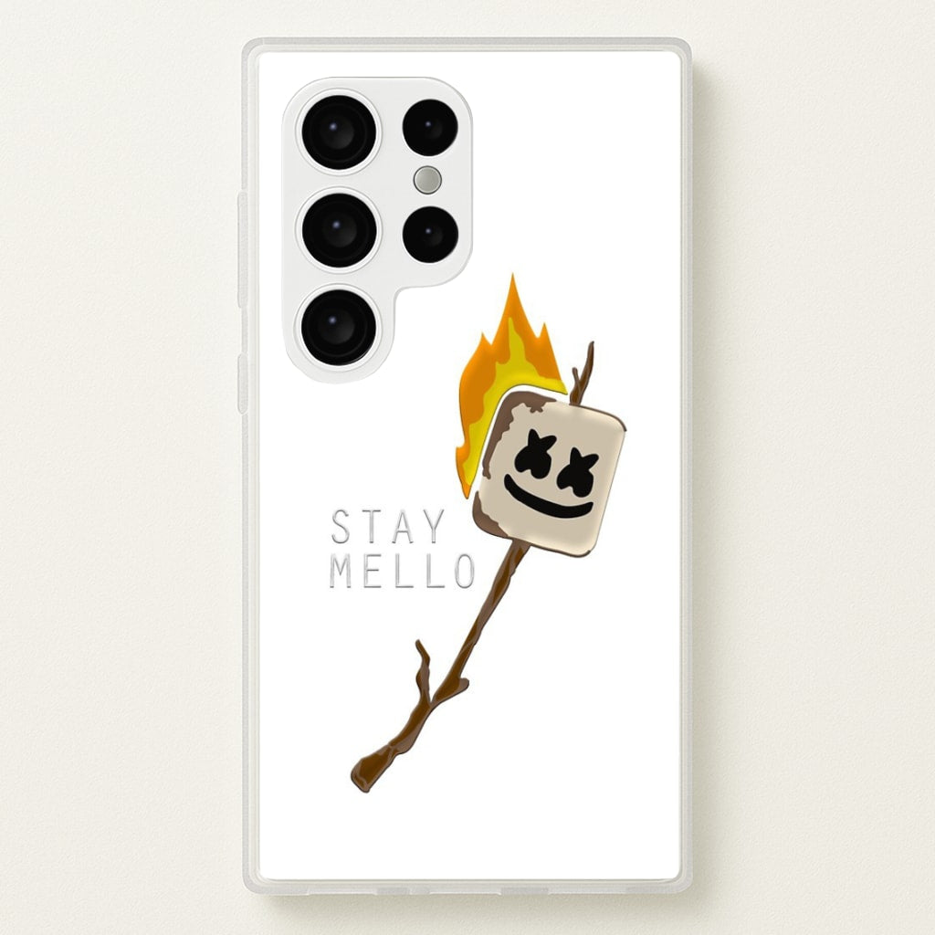 Stay Mello White Helmet DJw - White Helmet DJ - Marshmello Phone Case for Galaxy S24 Ultra