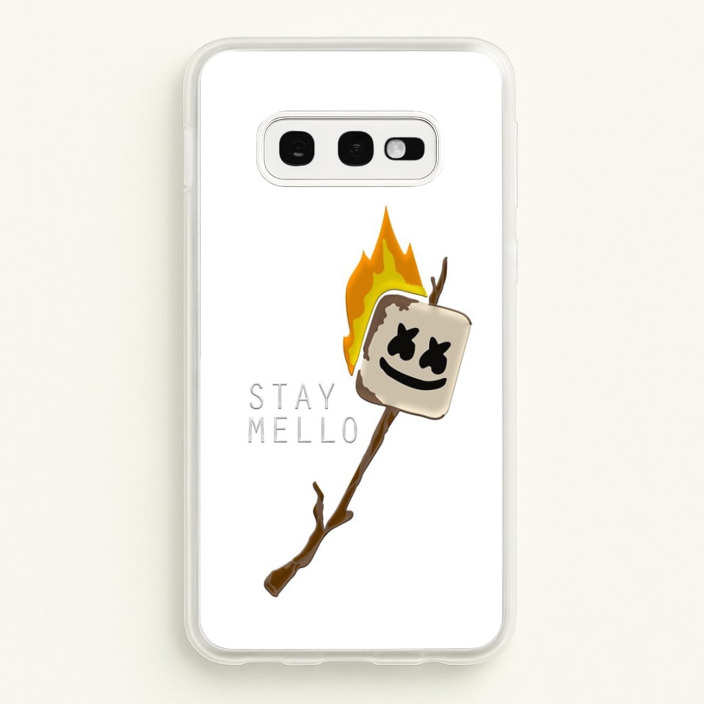 Stay Mello White Helmet DJw - White Helmet DJ - Marshmello Phone Case for Galaxy S10e