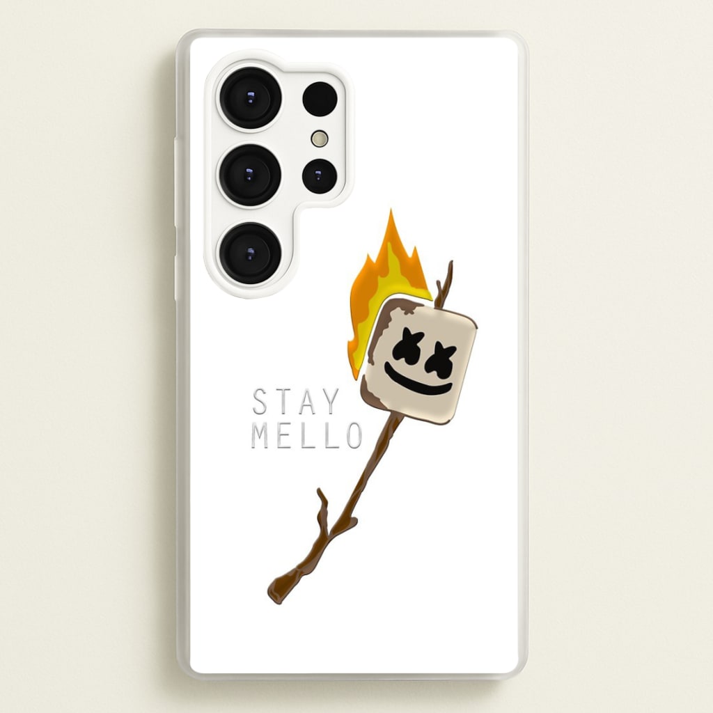 Stay Mello White Helmet DJw - White Helmet DJ - Marshmello Phone Case for Galaxy S25 Ultra