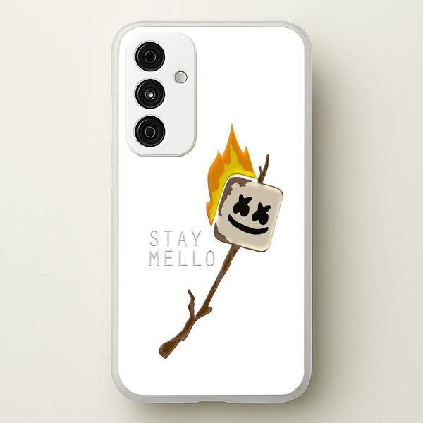 Stay Mello White Helmet DJw - White Helmet DJ - Marshmello Phone Case for Galaxy A35