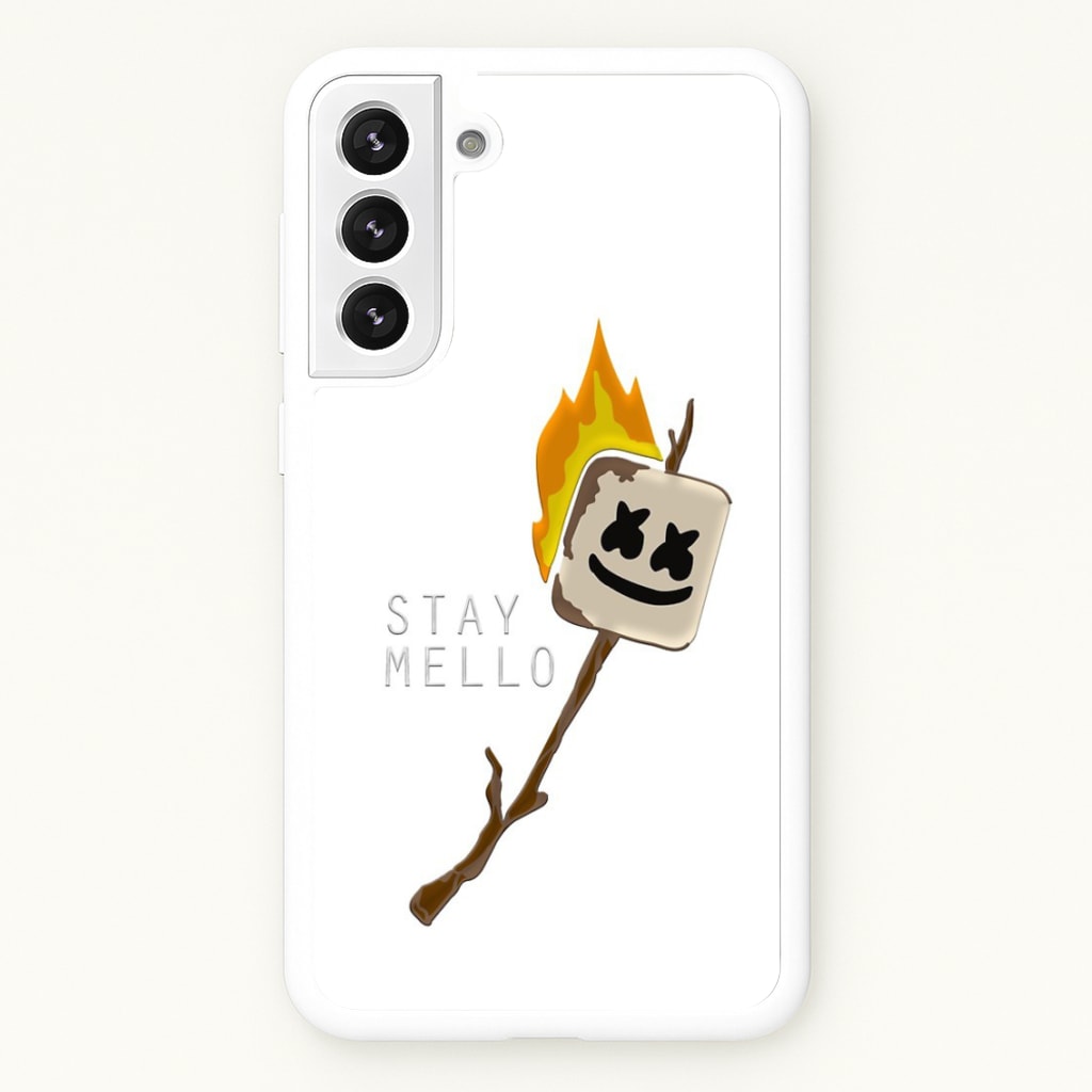 Stay Mello White Helmet DJw - White Helmet DJ - Marshmello Phone Case for Galaxy S22 Plus