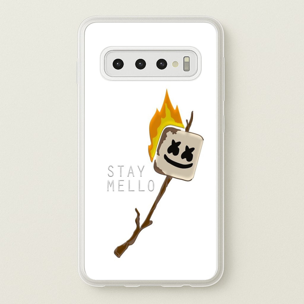 Stay Mello White Helmet DJw - White Helmet DJ - Marshmello Phone Case for Galaxy S10