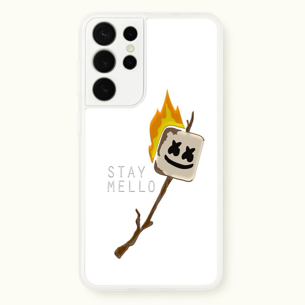 Stay Mello White Helmet DJw - White Helmet DJ - Marshmello Phone Case for Galaxy S21 Ultra
