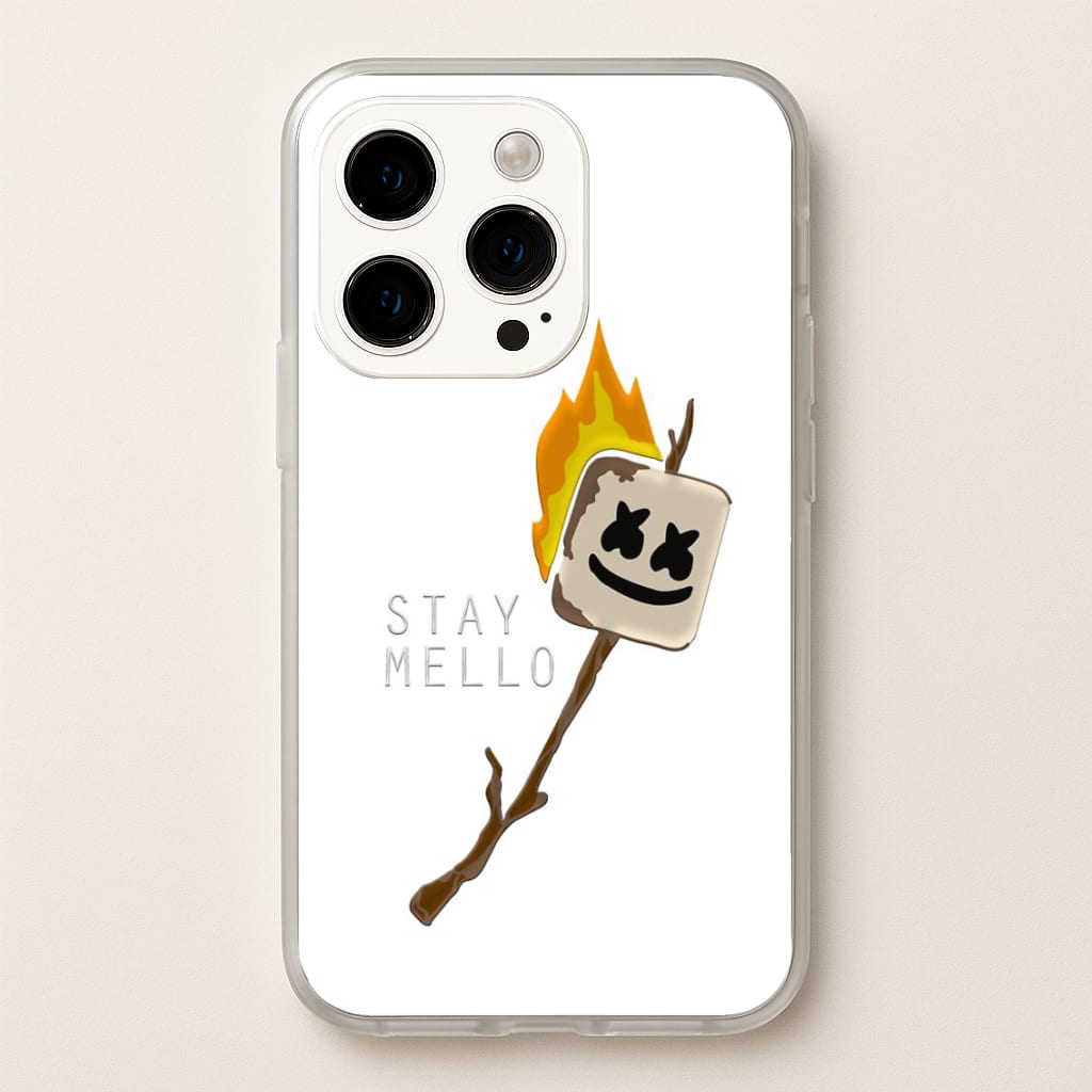 Stay Mello White Helmet DJw - White Helmet DJ - Marshmello Phone Case for iPhone 15 Pro Max