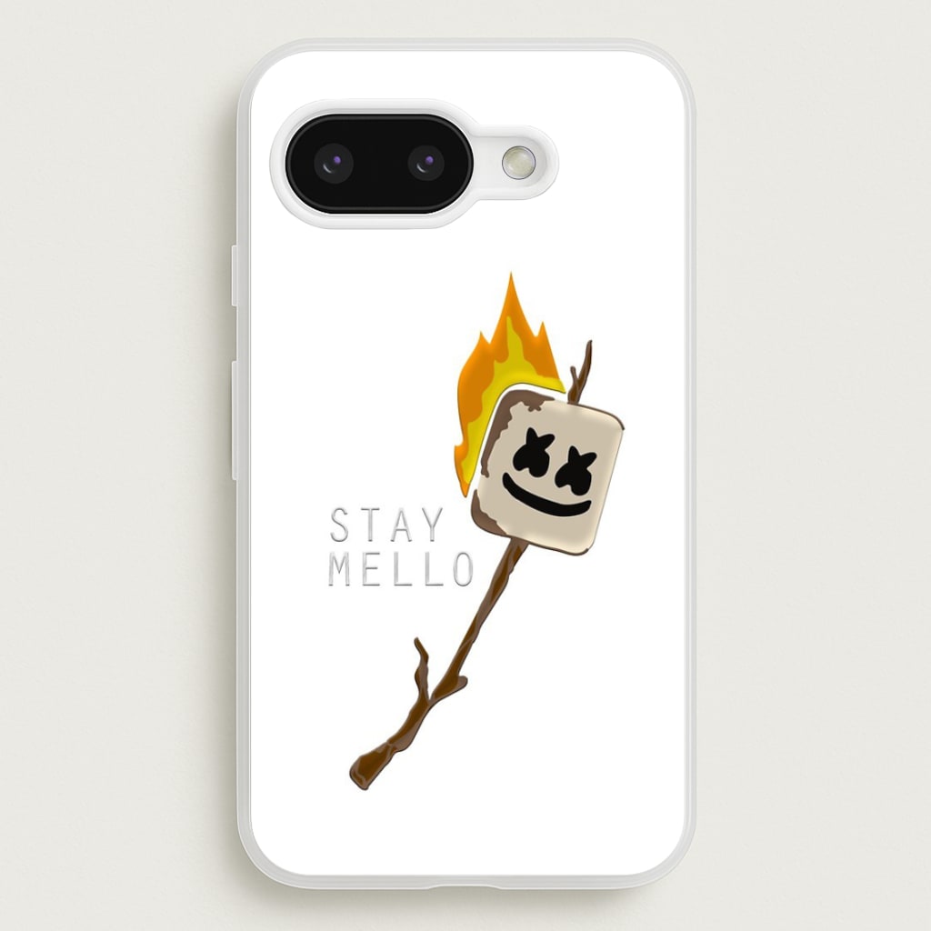 Stay Mello White Helmet DJw - White Helmet DJ - Marshmello Phone Case for Google Pixel 9a