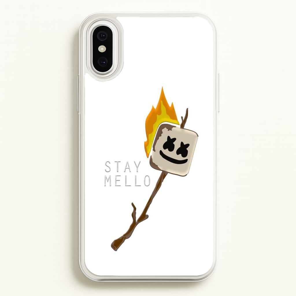 Stay Mello White Helmet DJw - White Helmet DJ - Marshmello Phone Case for iPhone XS Max