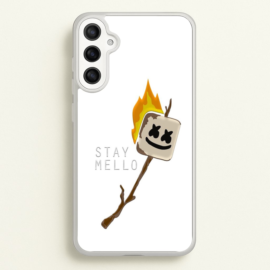 Stay Mello White Helmet DJw - White Helmet DJ - Marshmello Phone Case for Galaxy A34