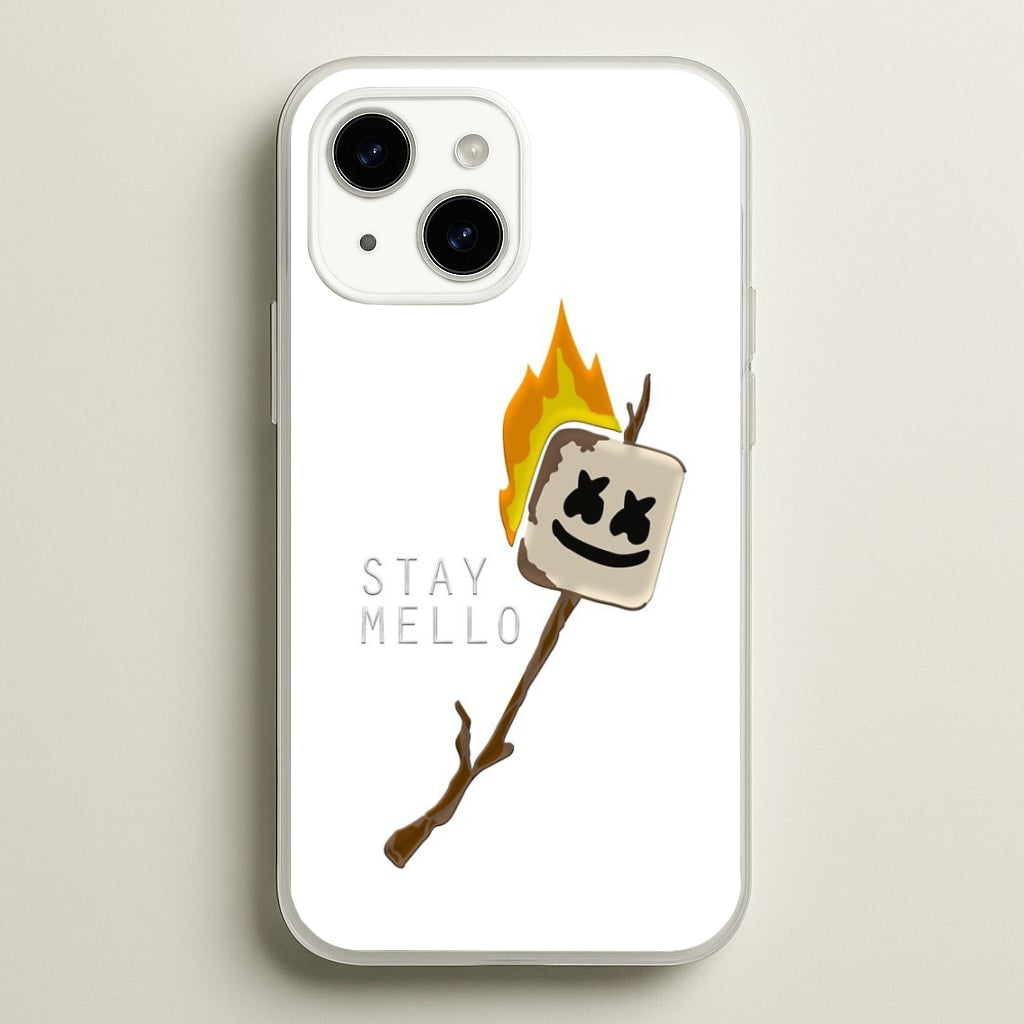 Stay Mello White Helmet DJw - White Helmet DJ - Marshmello Phone Case for iPhone 14