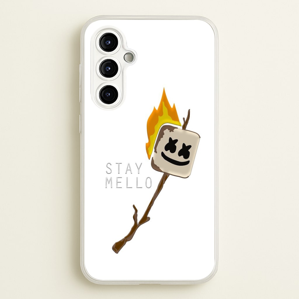 Stay Mello White Helmet DJw - White Helmet DJ - Marshmello Phone Case for Galaxy A54
