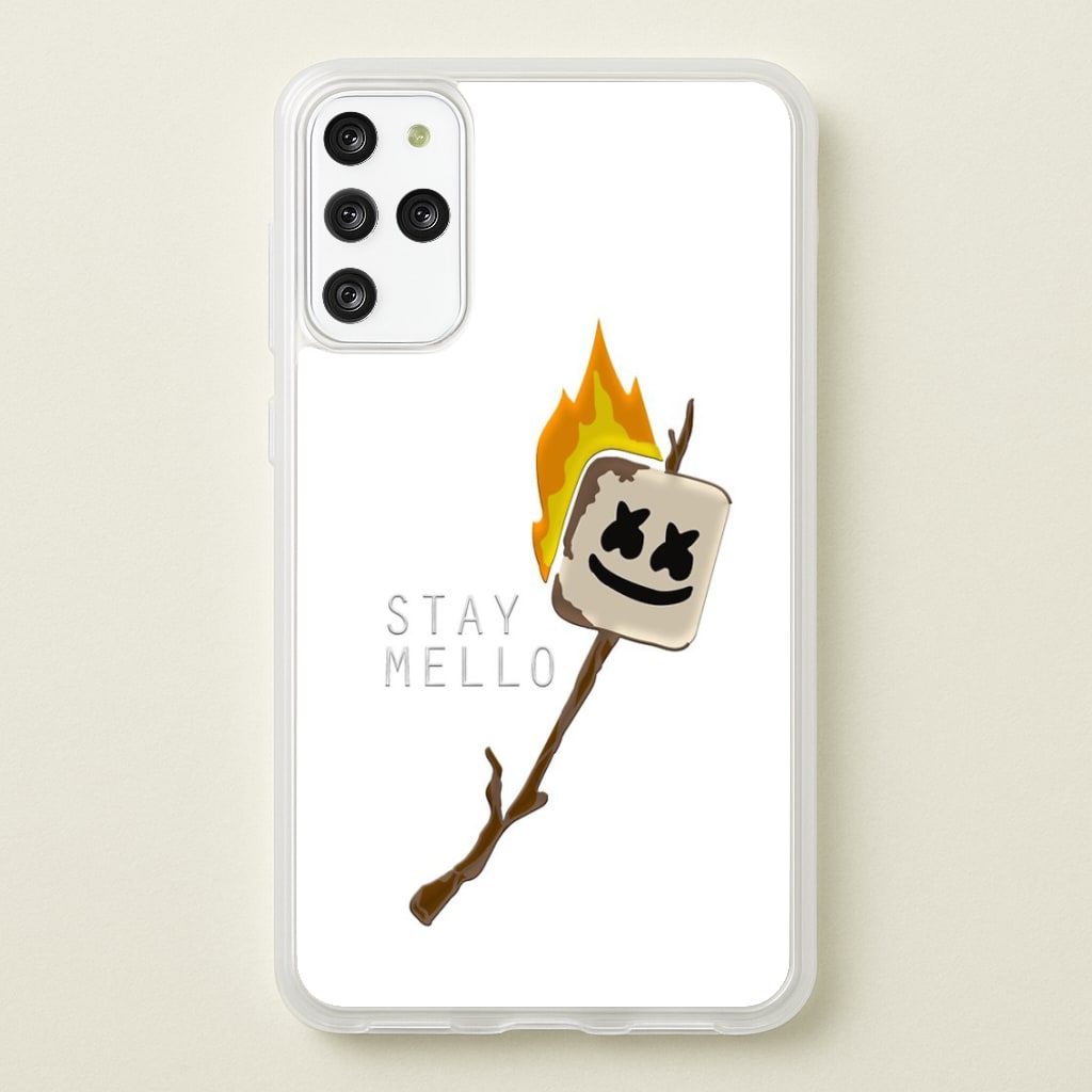 Stay Mello White Helmet DJw - White Helmet DJ - Marshmello Phone Case for Galaxy S20 Plus