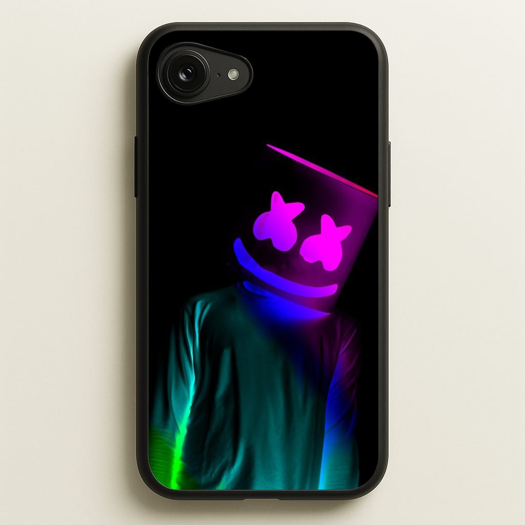 White Helmet DJ In Lights - Marshmello Phone Case for iPhone 16e