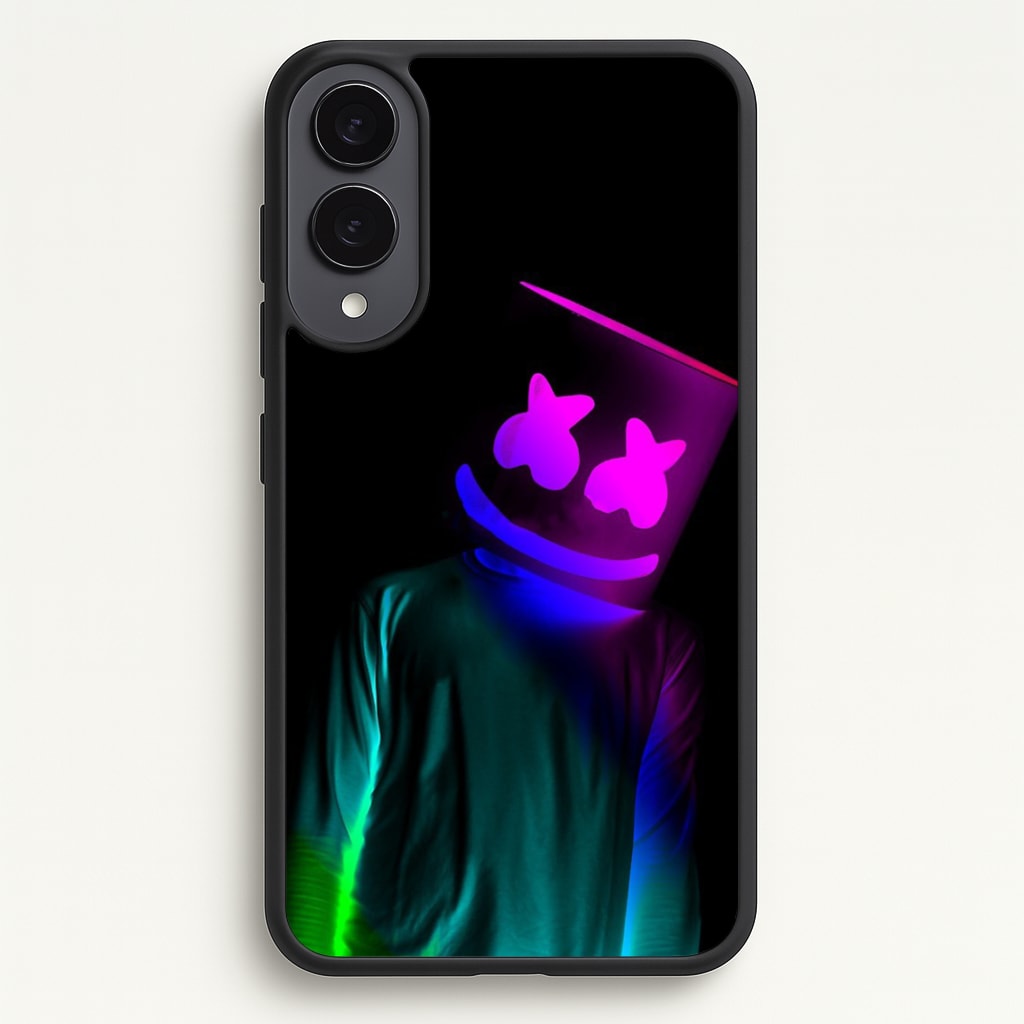 White Helmet DJ In Lights - Marshmello Phone Case for Galaxy S25 Edge