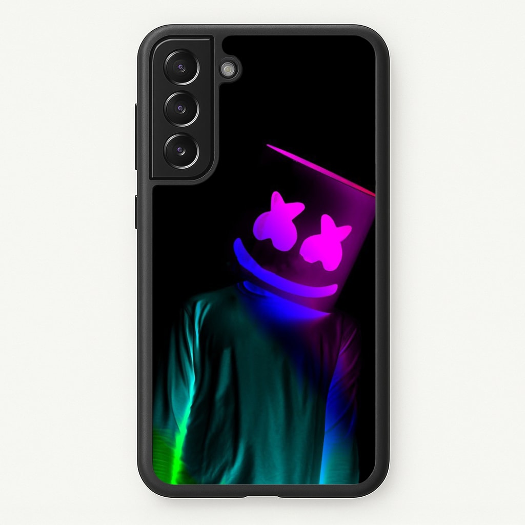 White Helmet DJ In Lights - Marshmello Phone Case for Galaxy S21