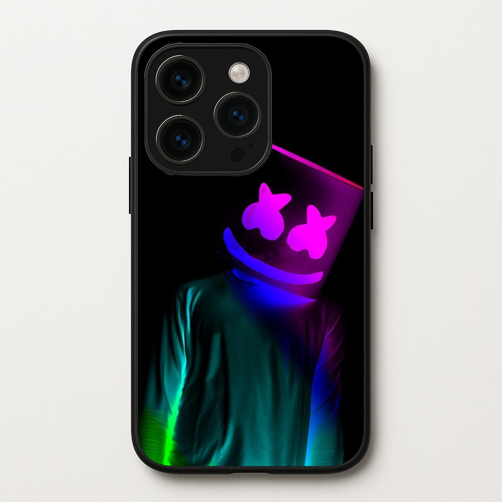 White Helmet DJ In Lights - Marshmello Phone Case for iPhone 14 Pro