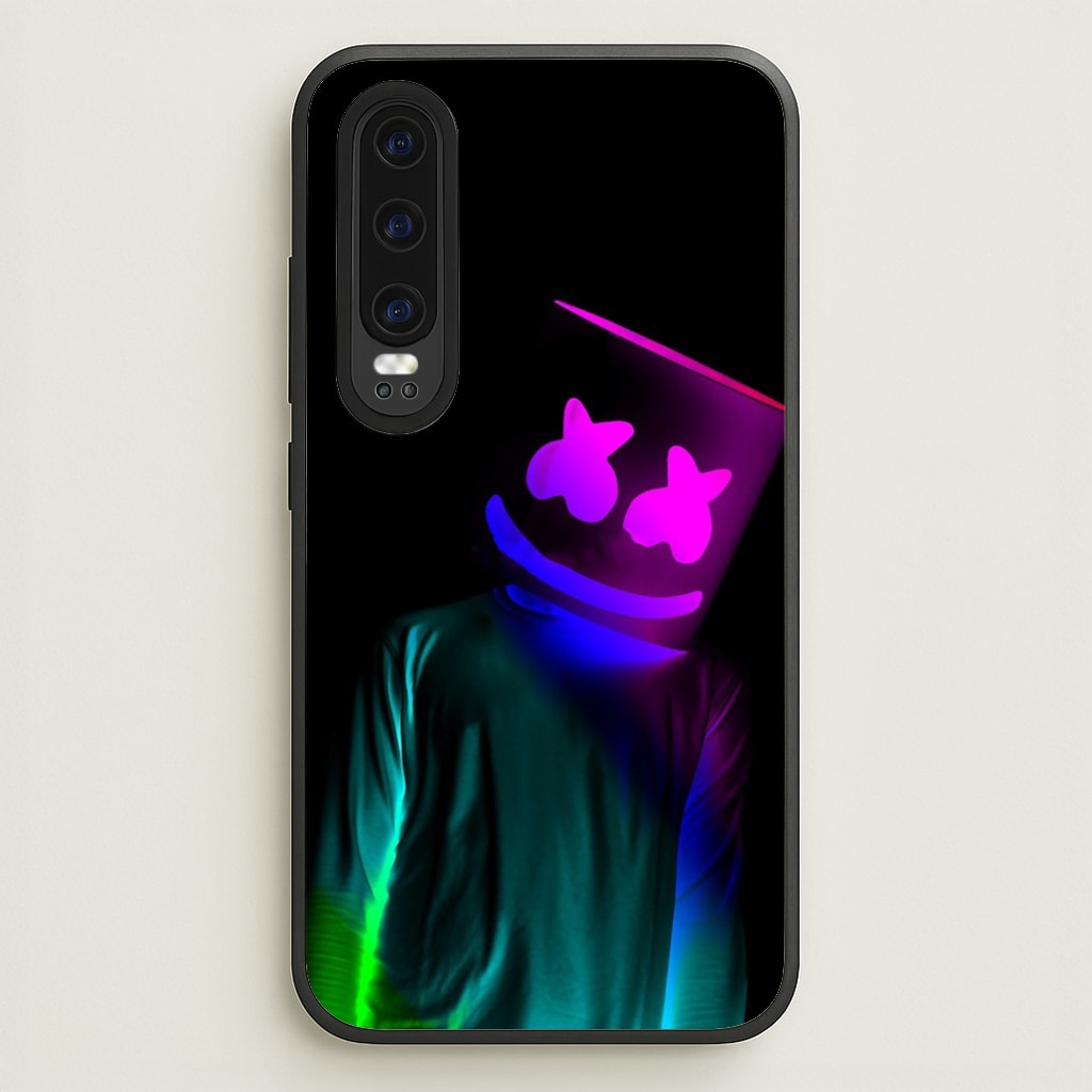 White Helmet DJ In Lights - Marshmello Phone Case for Huawei P30