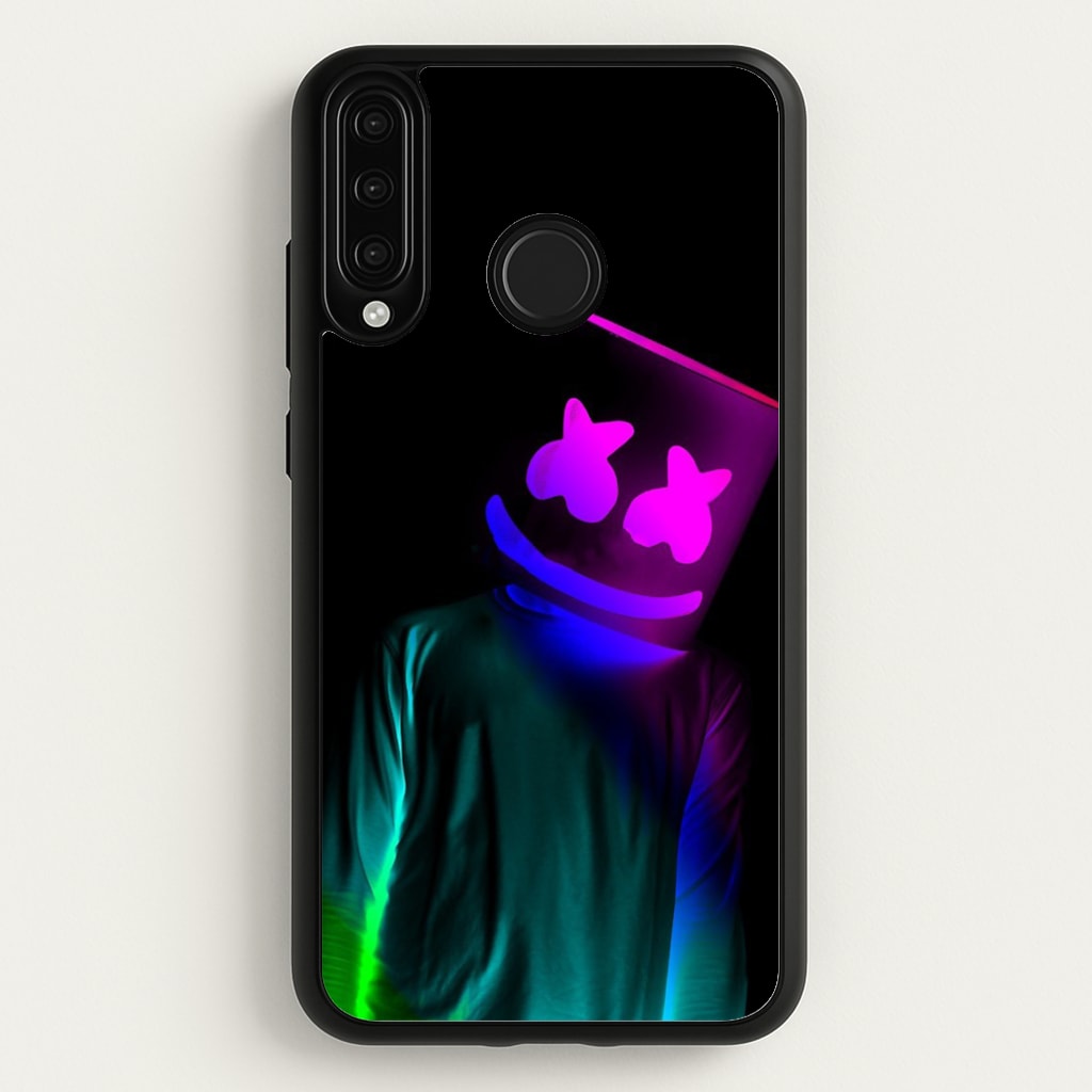 White Helmet DJ In Lights - Marshmello Phone Case for Huawei P30 Lite