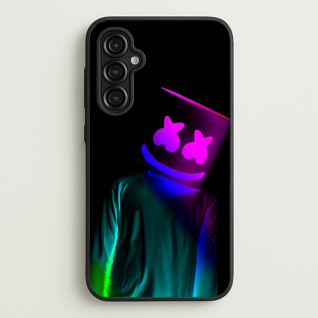 White Helmet DJ In Lights - Marshmello Phone Case for Galaxy A14