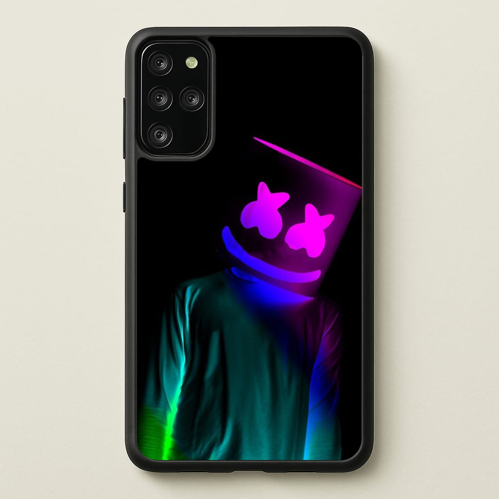 White Helmet DJ In Lights - Marshmello Phone Case for Galaxy S20 Plus