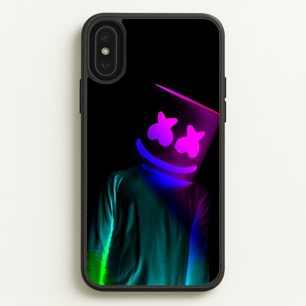 White Helmet DJ In Lights - Marshmello Phone Case for iPhone XS Max