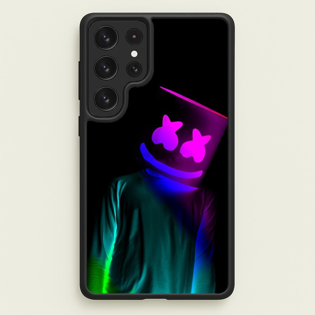 White Helmet DJ In Lights - Marshmello Phone Case for Galaxy S22 Ultra