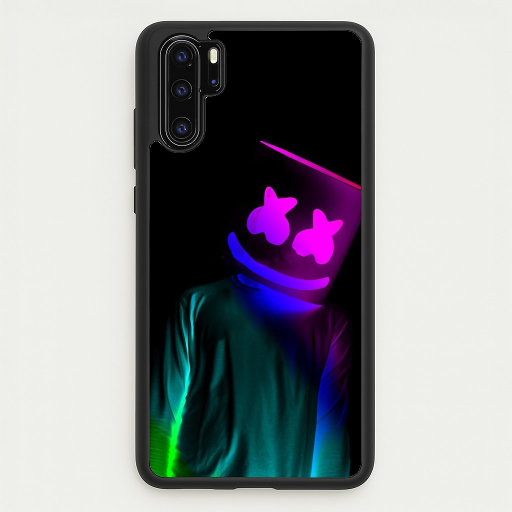White Helmet DJ In Lights - Marshmello Phone Case for Huawei P30 Pro