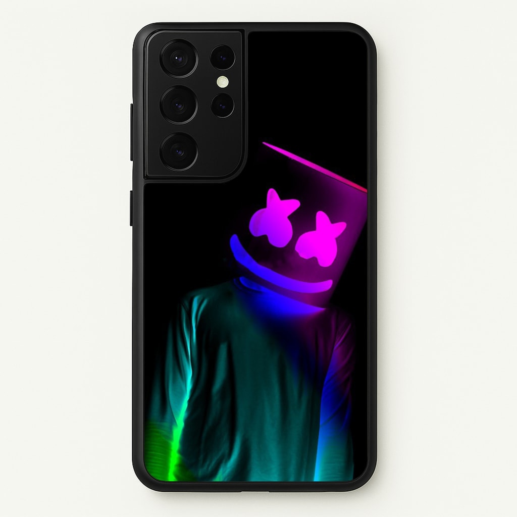 White Helmet DJ In Lights - Marshmello Phone Case for Galaxy S21 Ultra
