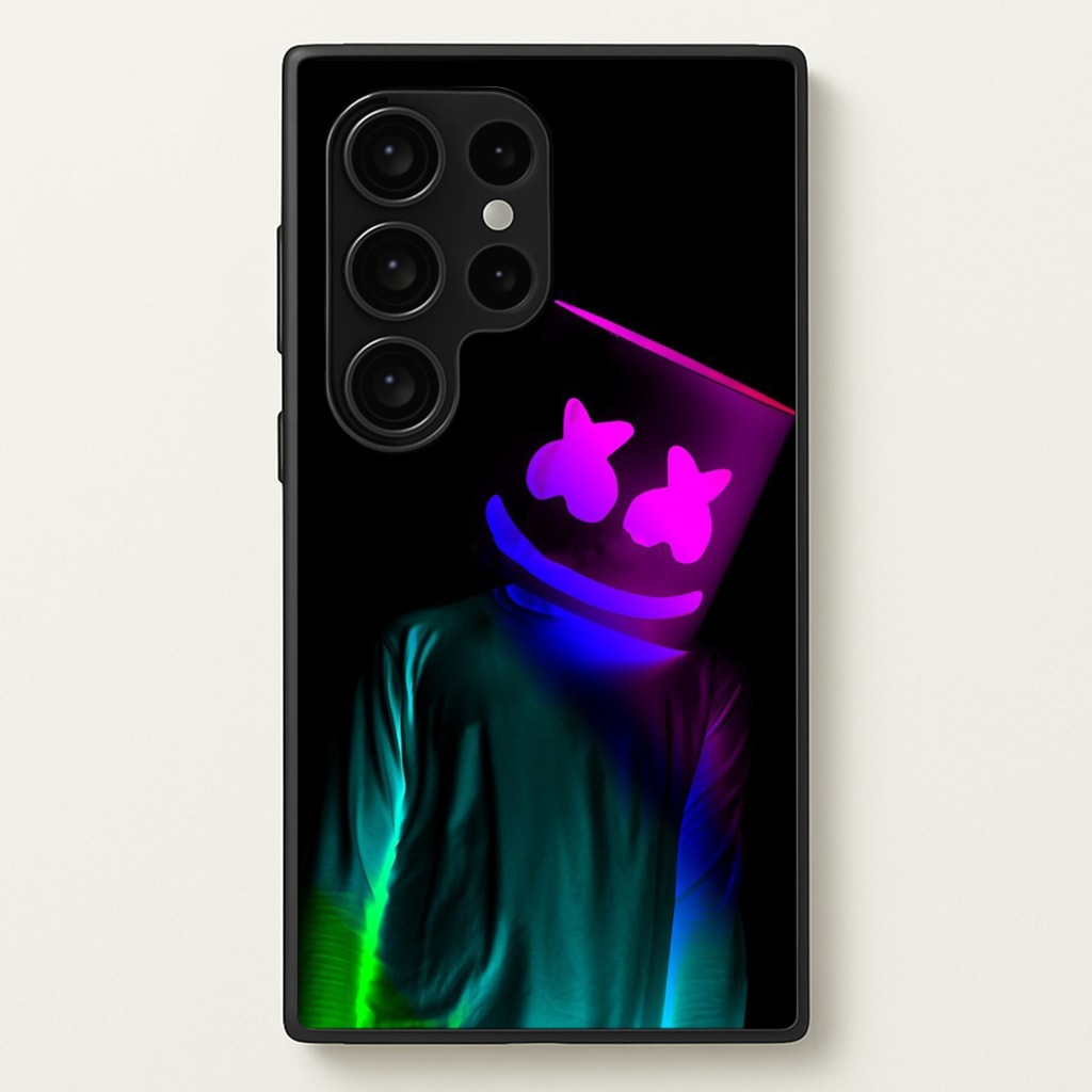 White Helmet DJ In Lights - Marshmello Phone Case for Galaxy S24 Ultra