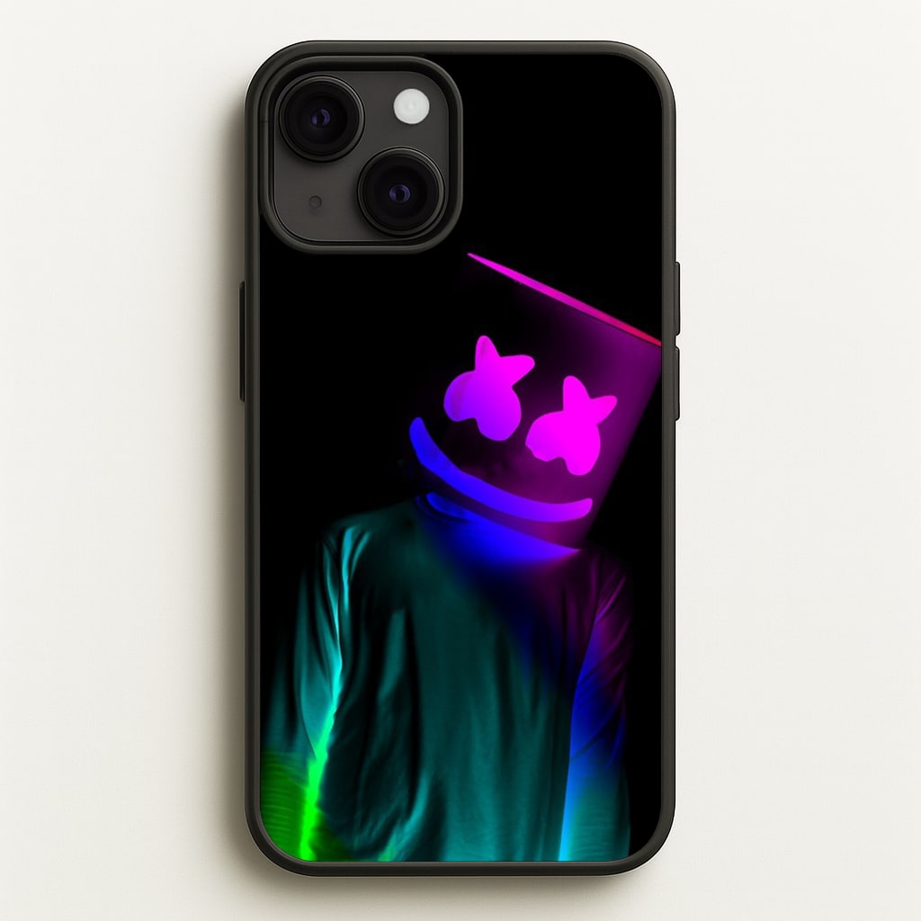 White Helmet DJ In Lights - Marshmello Phone Case for iPhone 13