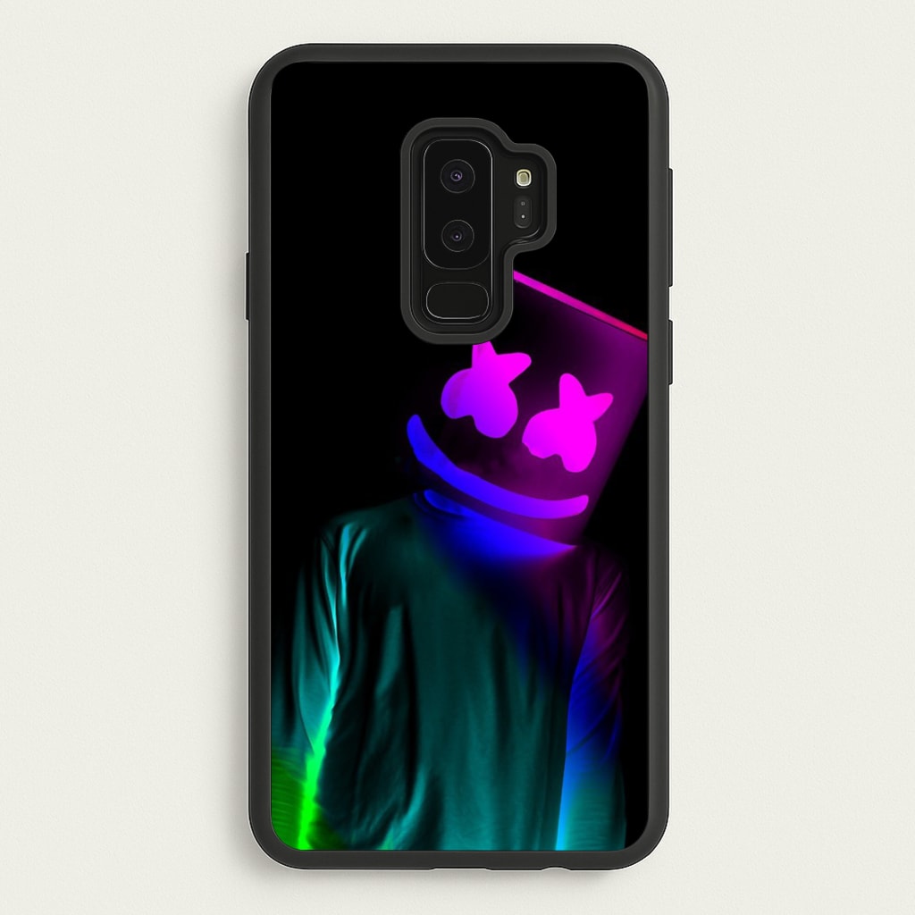 White Helmet DJ In Lights - Marshmello Phone Case for Galaxy S9 Plus