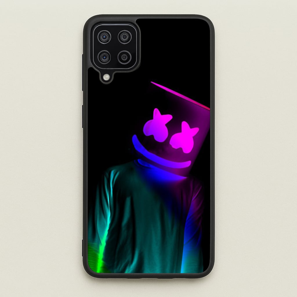 White Helmet DJ In Lights - Marshmello Phone Case for Galaxy A12
