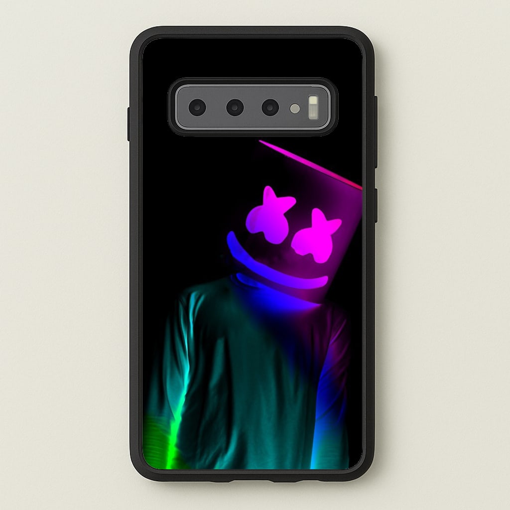 White Helmet DJ In Lights - Marshmello Phone Case for Galaxy S10