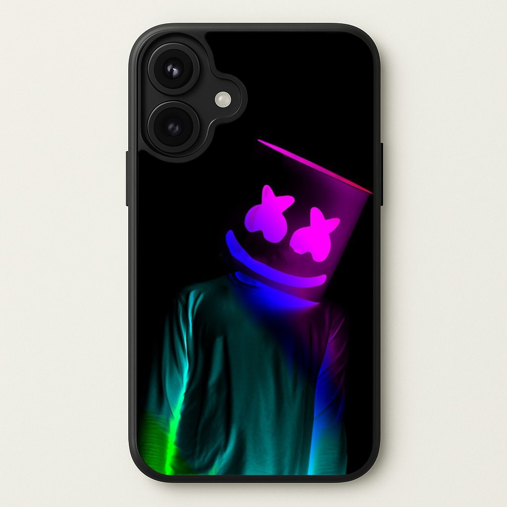 White Helmet DJ In Lights Phone Case for iPhone 17